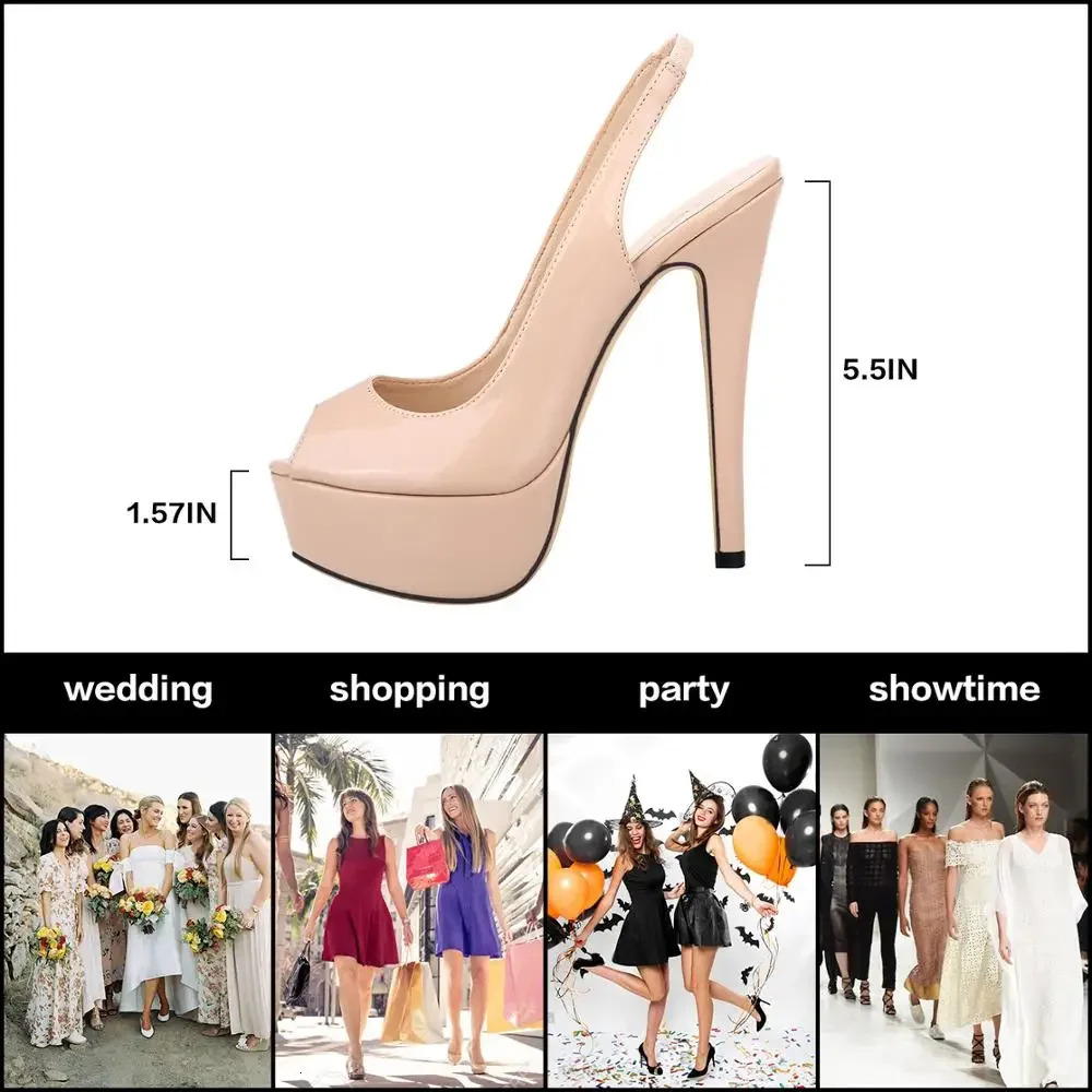 Women Sandals 14CM Super High Heels Sexy Open Toe Platform Sandals Gladiator Party Dress Wedding Shoes Plus Size 260306