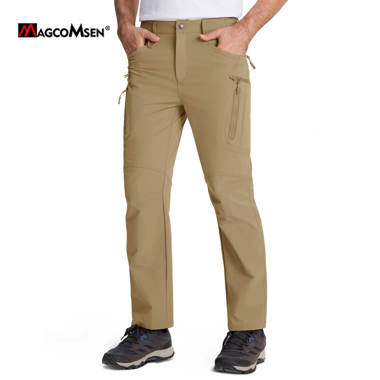 MAGCOMSEN Lightweight Hiking Pant Men Summer Cargo Pants Quick-Dry Nylon Waterproof Outdoor Fishing Casual Trouser 260304