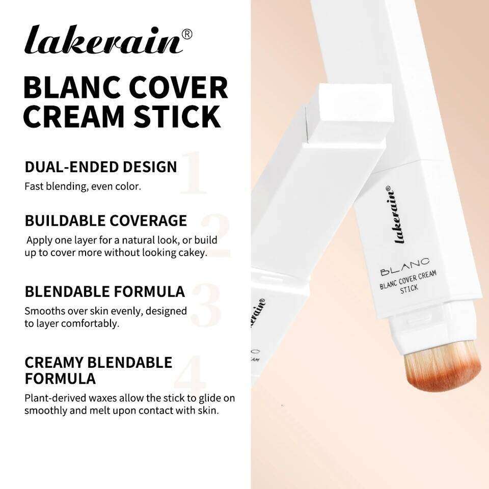 Color Changing Foundation Detachable Brush Blanc Cover Cream Stick High Coverage Smoothly Blending Base Makeup 26L0306
