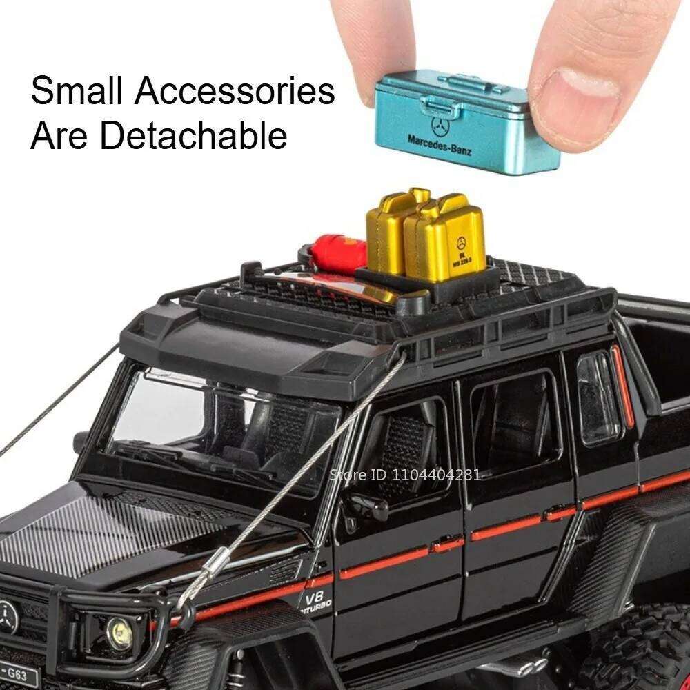 1:24 G63 G550 Diecast Alloy Miniature Model Toys Cars Sound Light Pull Back Doors Opened Off-road Vehicles Boys Birthday Present Z260306