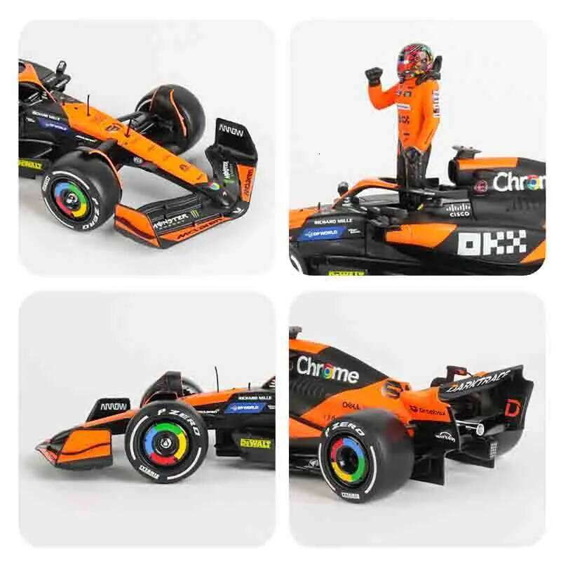 Bburago 1:24 Mclaren MCL38 #81#4 Miami Grand Prix 2024 Racing Formula Car Static Diecast with Figure Alloy Model Z260306