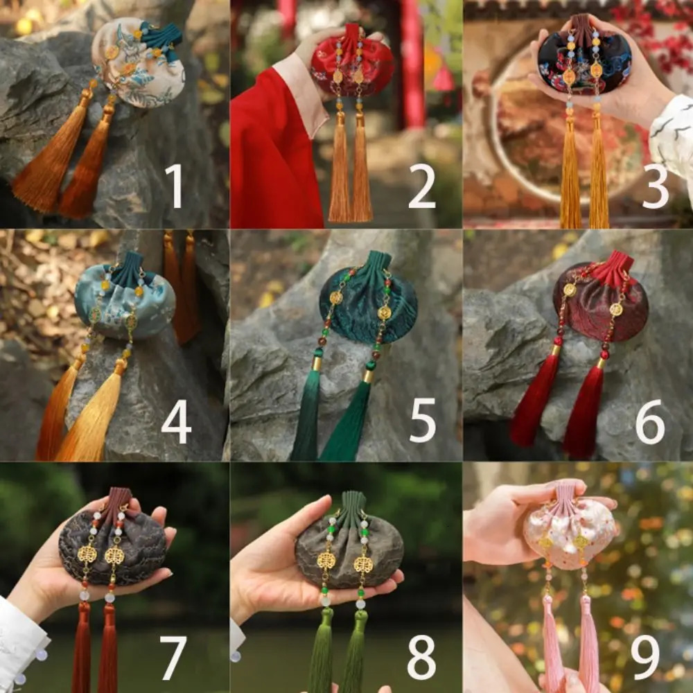 Empty Chinese Style Cloth Sachet Embroidery Jewelry Bag Tassel Storage Portable Exquisite Hanging Pouchperfume 260307