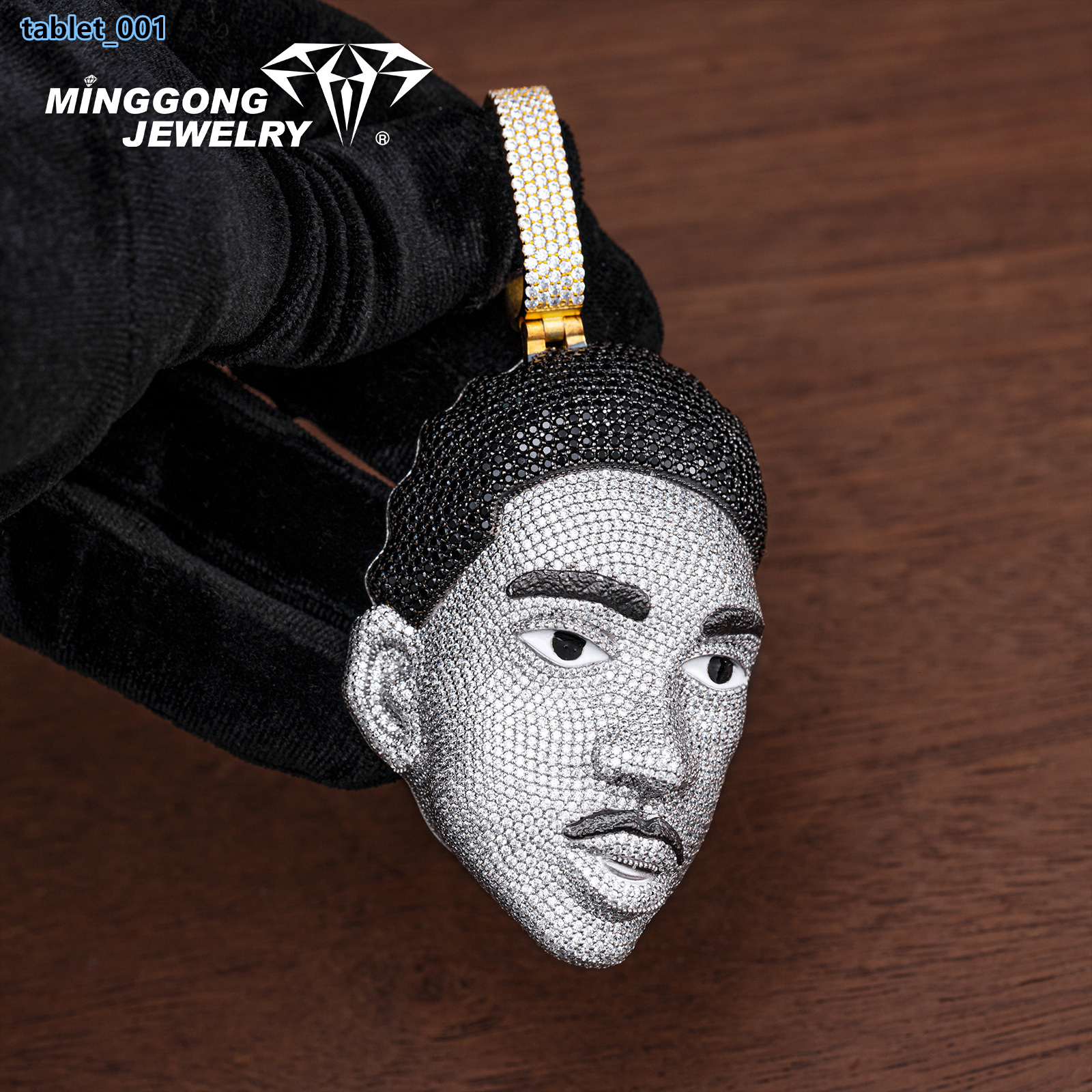Custom Advanced Design Sterling Silver 22k Gold Plated Moissanite Pendant Hip Hop Rapper Style Chain for Men Women