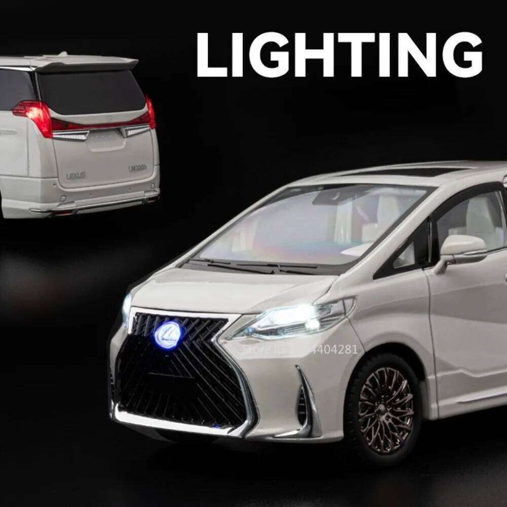 Large Size 1:18 Alloy LM300 Alphard MPV Models Diecast Car Toys 6 Doors Opened Sound Light Pull Back Vehices Adult Gift for Boys Z260306