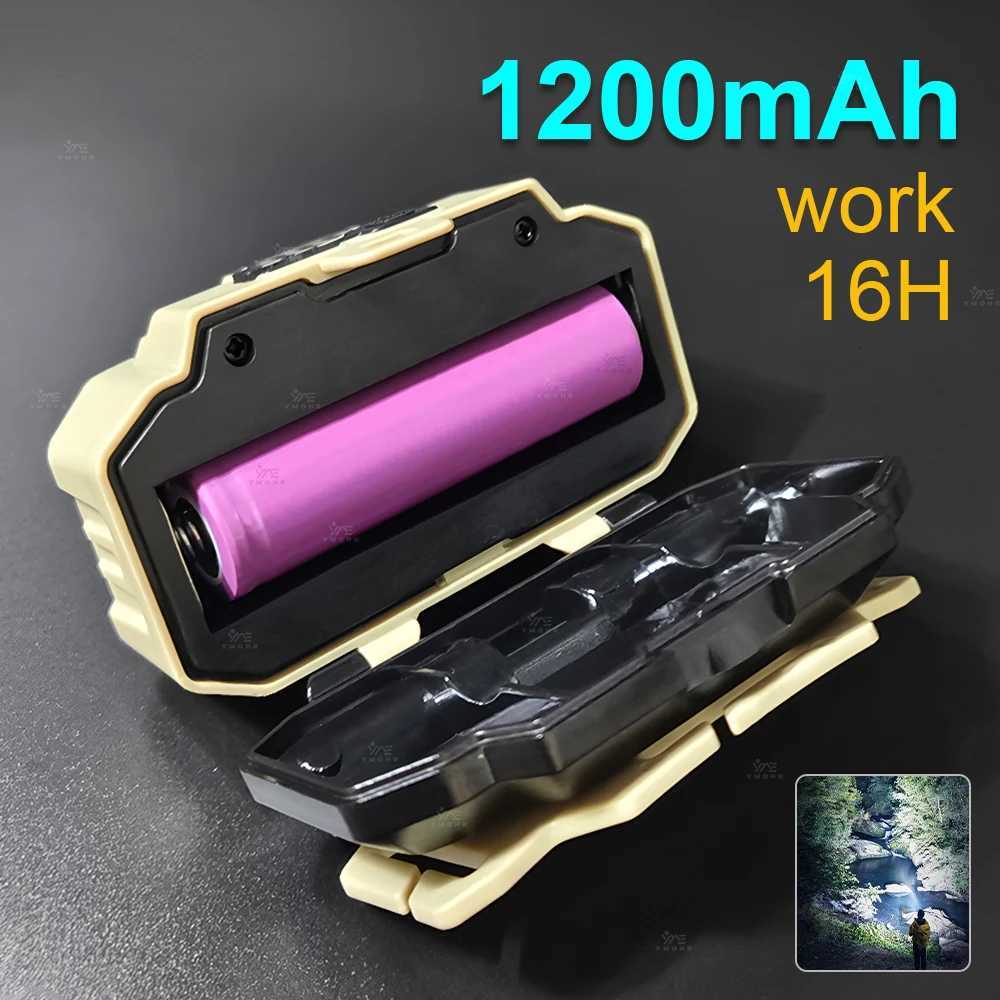 Super Bright Headlamp 1000LM USB C Rechargeable Mining Safety Head Torch Red Light Mode Running Emergency Tiltable Head Torch H2603071