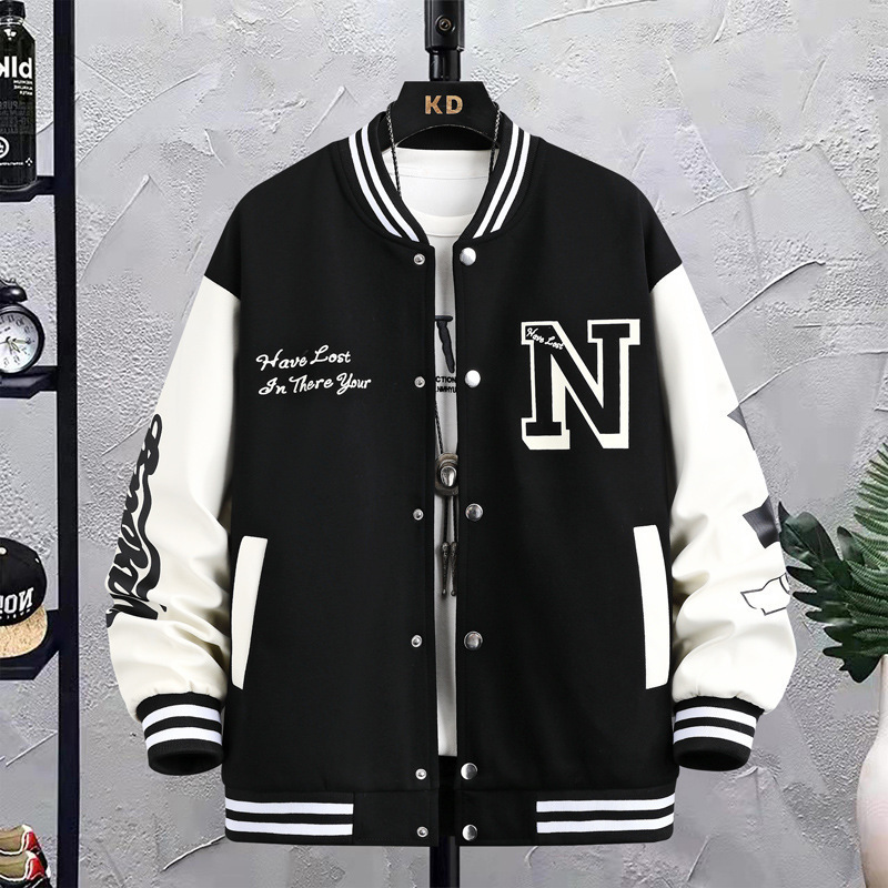 Mens Baseball Jacket Spring Autumn Couple Outfit Autumn Winter Loose Trendy American Style Ins Student Jacket Top251022
