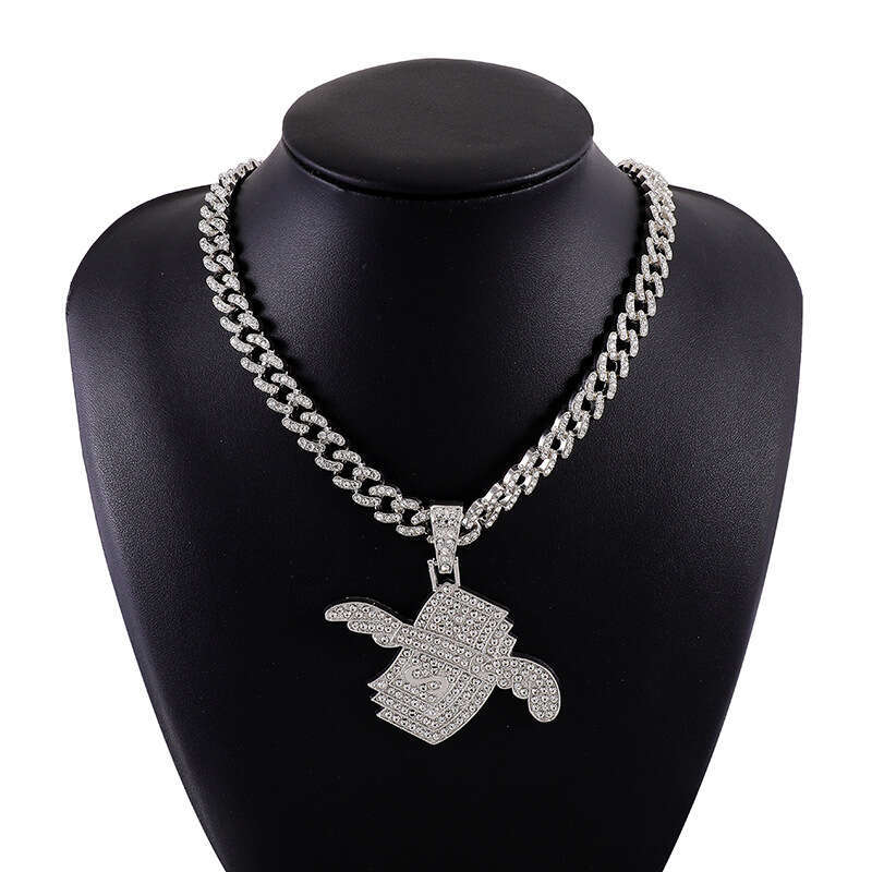 Gold HIPHOP Dollar Wings Cuban High-Quality Electroplated Color-Retaining Hip-Hop Pendant Men's Necklace
