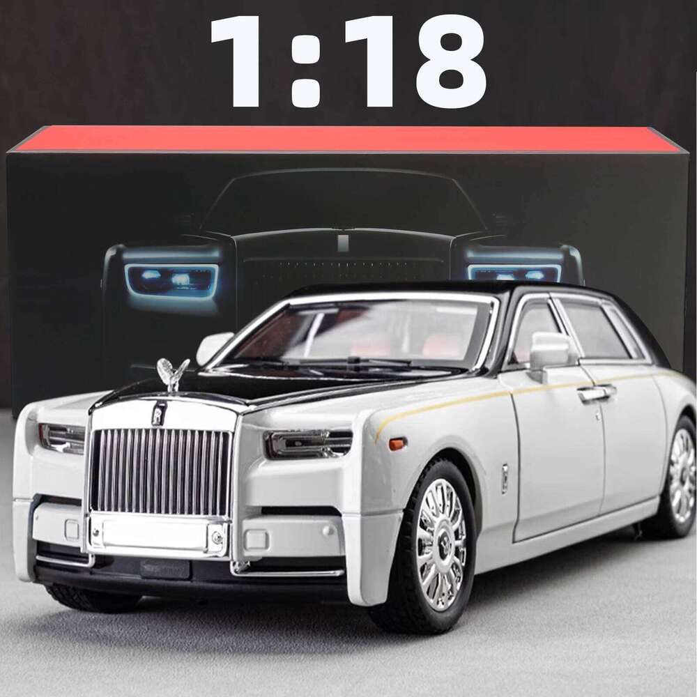 1:18 Rolls-Royce Phantom Car, Zinc Alloy Pull Back Toy Diecast Car with Sound and Light, Realistic Modeling Model Toy111 Z260306