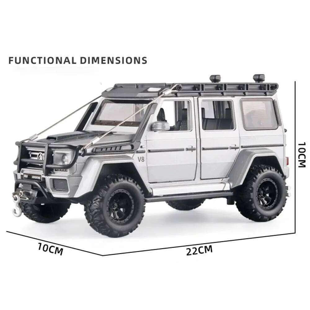 1:24 G500 G550 4x4 Alloy Diecast Toys Cars Model Wheel Pull Back SUV Rubber Tires 6 Doors Opened Off-road Vehicle for Kids Gifts Z260307