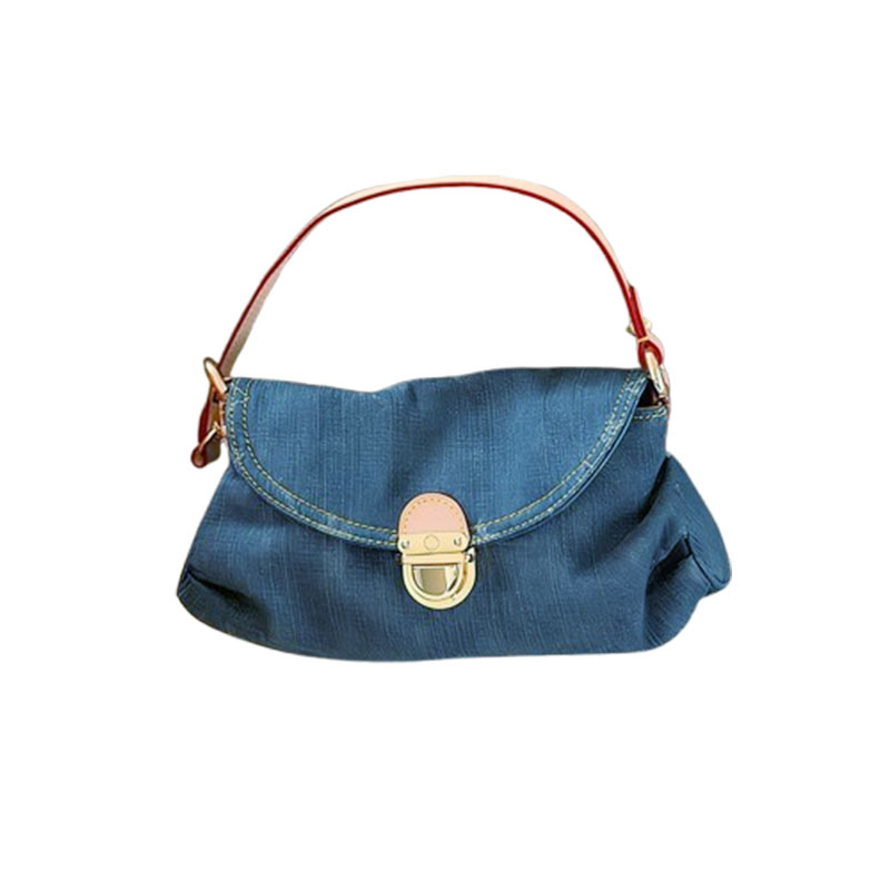 Designer Monogram Denim Mini Pleaty bags Women Handbags Purses Letter Pattern Tote 27cm come with box
