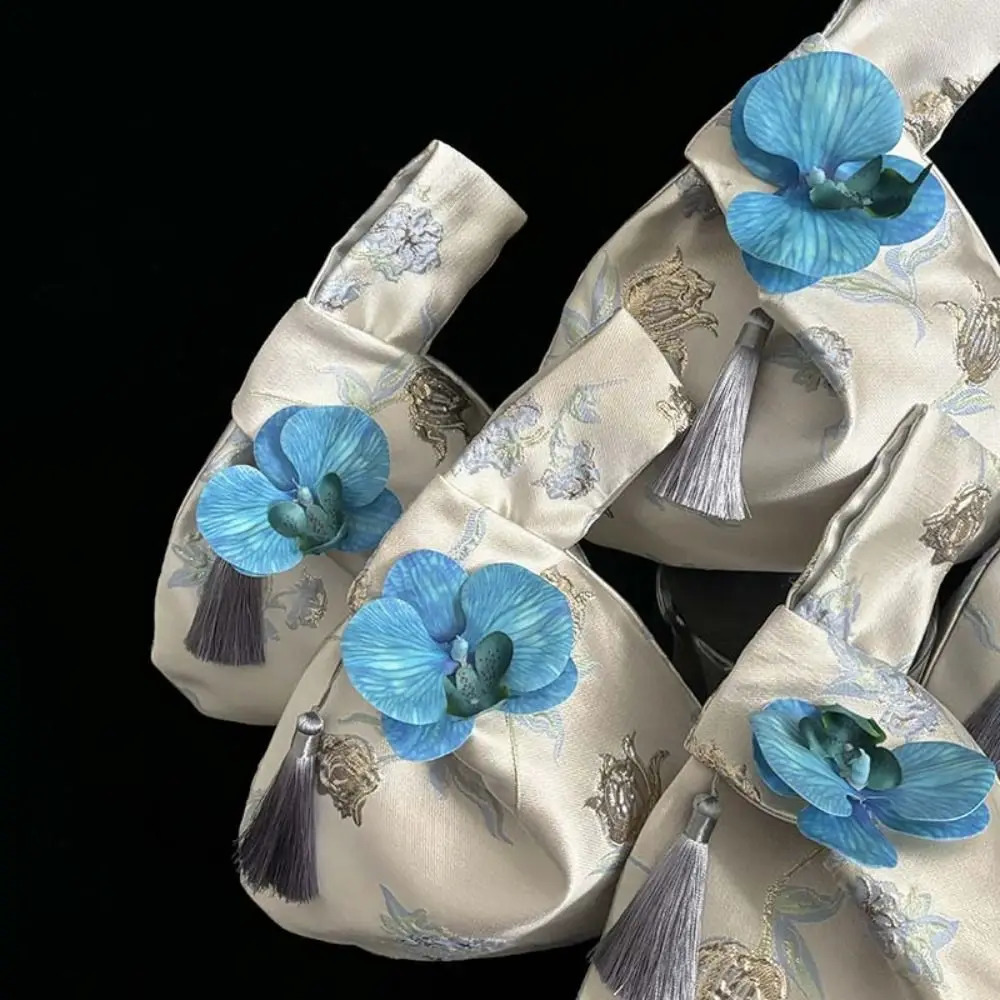 Small Item Pouch Tassel Knot Wrist Bag Storage Bags Flower Pendant Chinese Style Handbag Cosmetic Lunch 260307