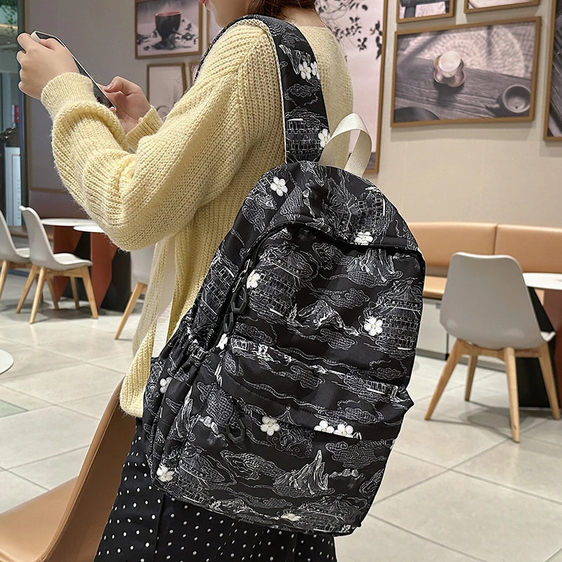 Chinese Style Backpack with Large Capacity and Multiple Pockets A Casual Suitable for Daily Student Use 260307