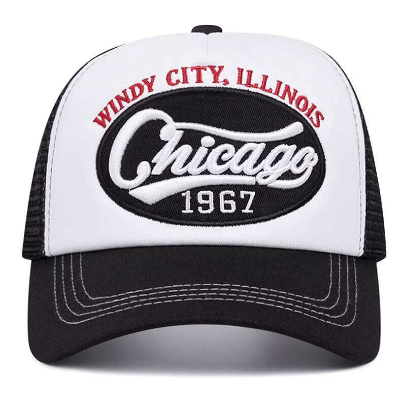 Chicago 1967 letter embroidered sponge men's and women's outdoor sports event mesh cap, baseball cap Y260304
