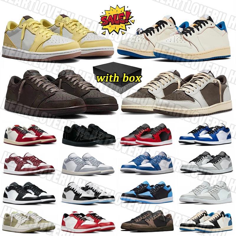 Mens Shoes 1 Reverse Mocha 1s Leather travisscot j1 Rubber Low basketball shoes Breathable Womens Sneakers Brown Outdoor Trainers jordan1men