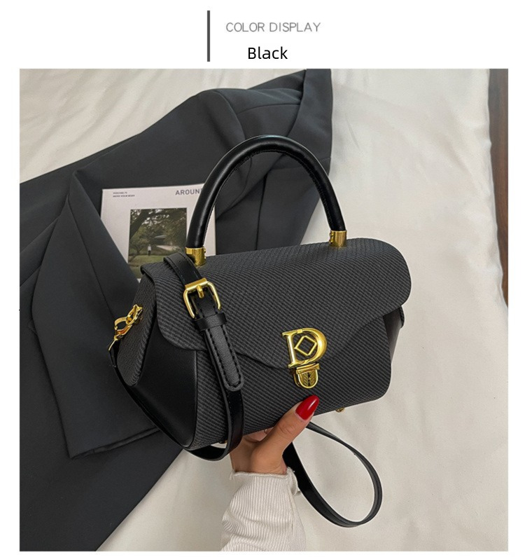 Free Shipping Designer Bags Imported Portable Square Bags Women's New Korean-style Patchwork Trendy Crossbody Bags High-end Niche Luxury Single-s