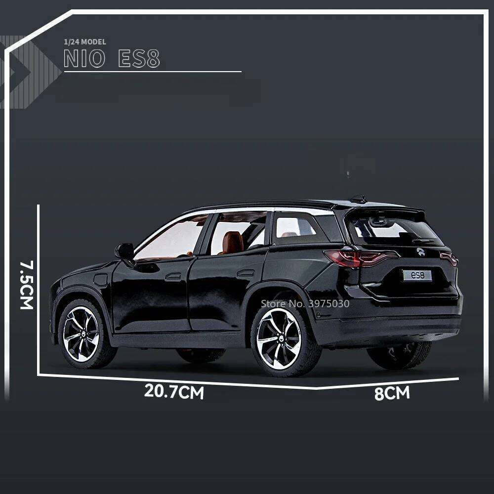 1:24 Scale NIO ES8 Great Wall POER SUV Cars Models Toys Alloy Diecast New Energy Vehicles with Sound Light Model for Kids Gifts Z260306