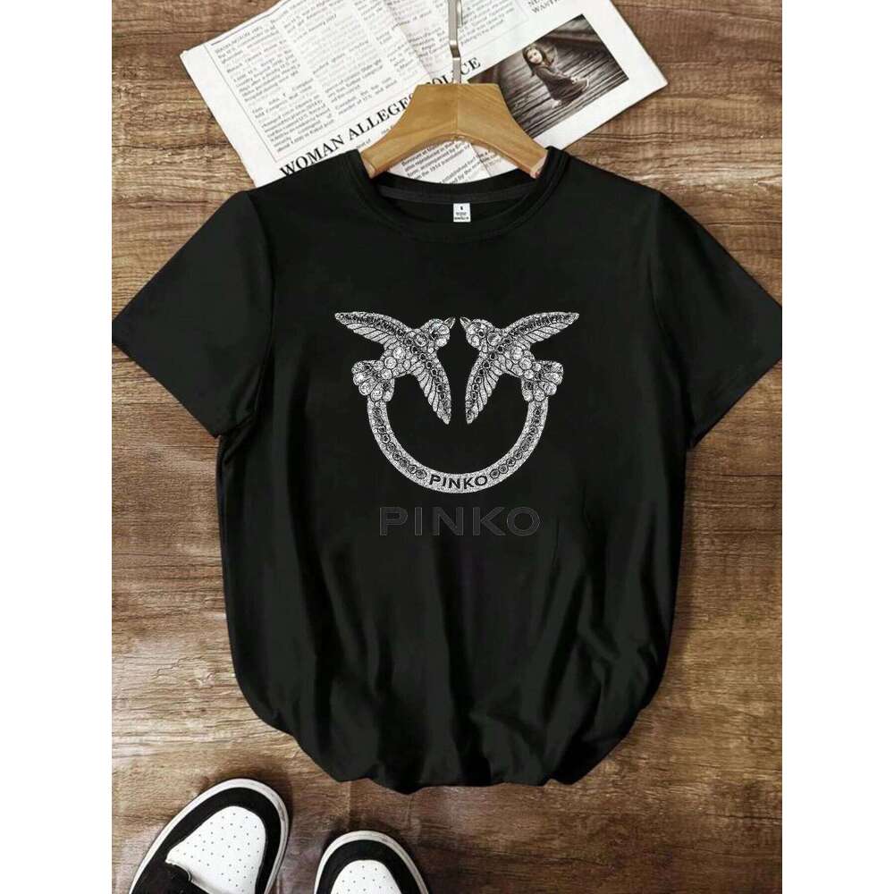 Cartoon pattern Crew Neck Women's Short Fashion Printed Half Sleeve Top Stretch T-Shirt XJ260306 XJ260306