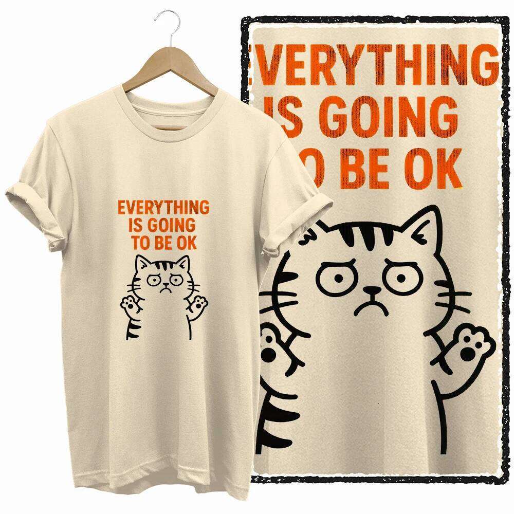 COOLMIND 100% BEIGE print exclusive graphic T shirt big size loose cotton lover women tshirt LOVELY cat tee XJ260306 XJ260306