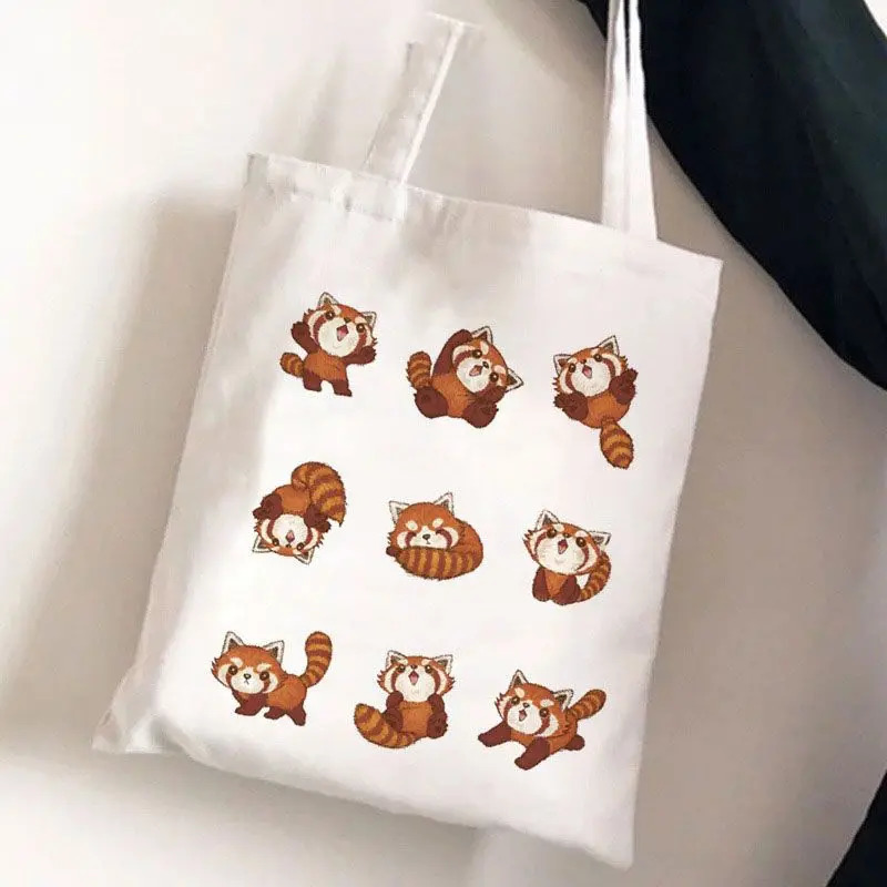 Cute Panda Printed Shopping Bag Graphic Shoulder Bags Students Girls Funny Office Casual Female Large Capacity Handbags 260307