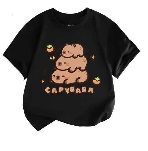 Summer New Trend Capybara Printing Children's Short-Sleeved Cute Comfortable Versatile Boy and Girl T-Shirt XJ260306 XJ260306