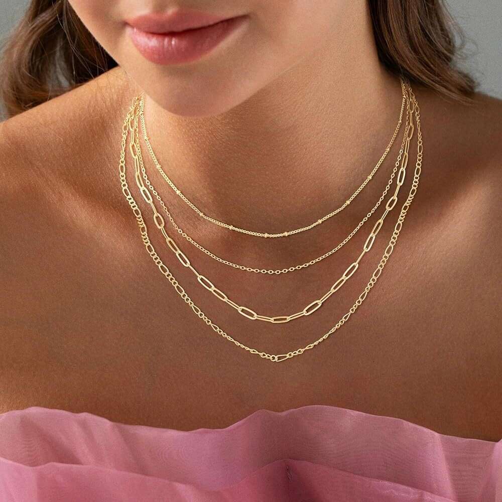 Stainless steel minimalist necklace, PVD vacuum electroplated 18K gold, DIY chain, high-end, non-fading, cross-border foreign trade necklace