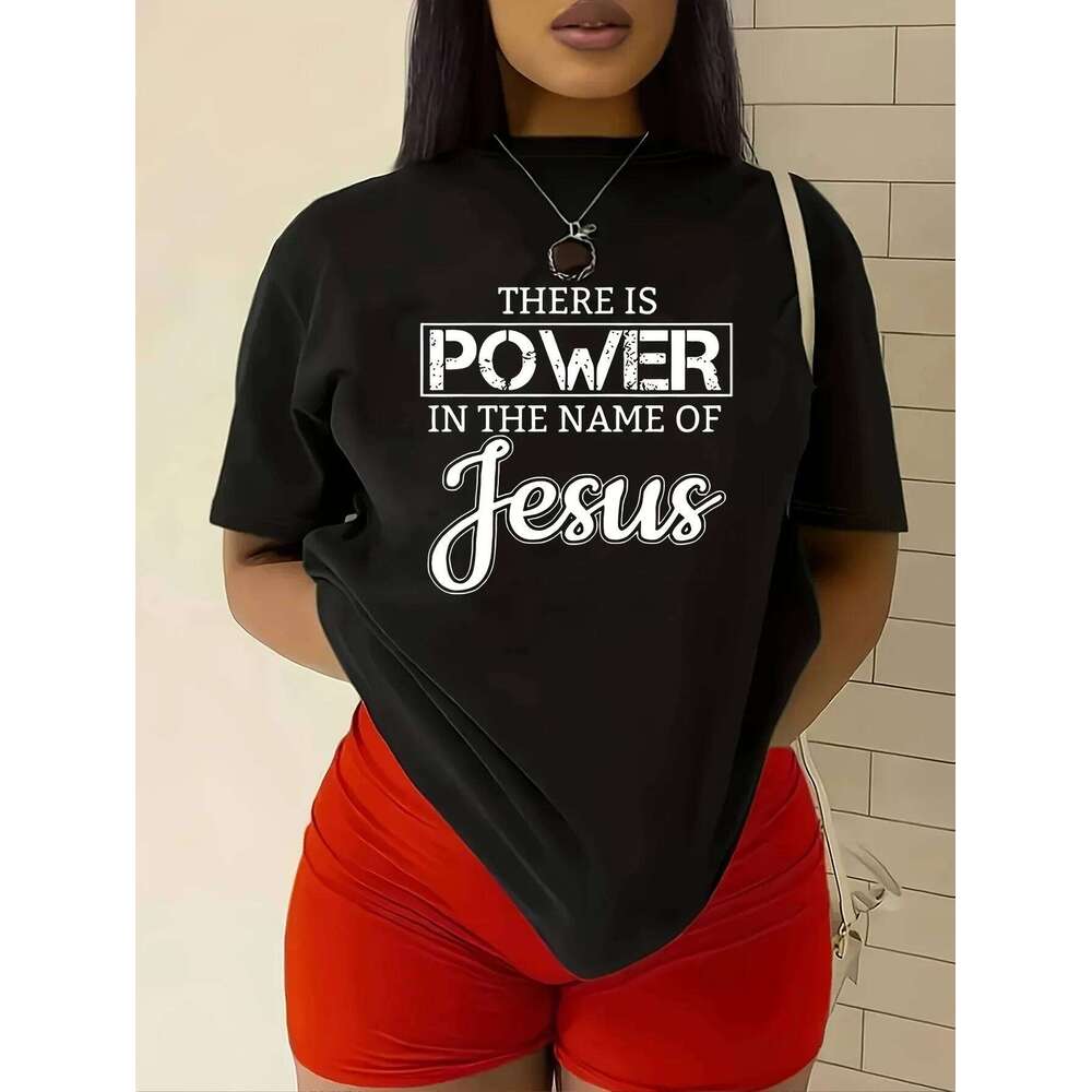 Fashionable Letter Cartoon Print Women'S Round Neck T-shirt Simple Design Comfortable And Breathable Suitable For Daily Leisure XJ260306 XJ260306