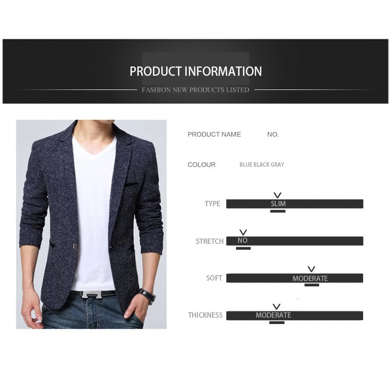 BROWON Arrival Mens Blazer Jacket Suit Wedding Prom Party Slim Fit Smart Casual Suit Men Jacket Business Men Suit Jacket 260306