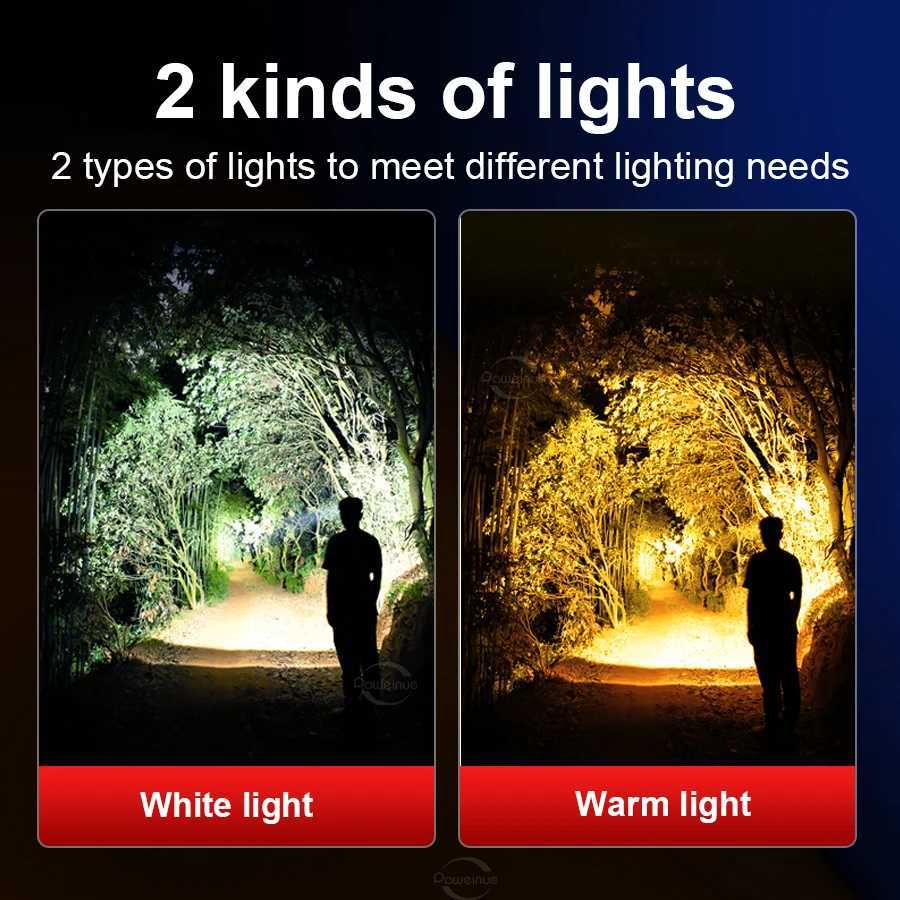 2026 Ultra Powerful LED Headlight 790000000LM White And Yellow Light Super Bright Headlamp Strong Light 5500M Fishing Head Torch H260307