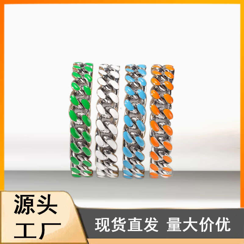 New European American hip-hop stainless steel colorful oil-drip necklaces, high-quality fashion trendy bracelets for men and women