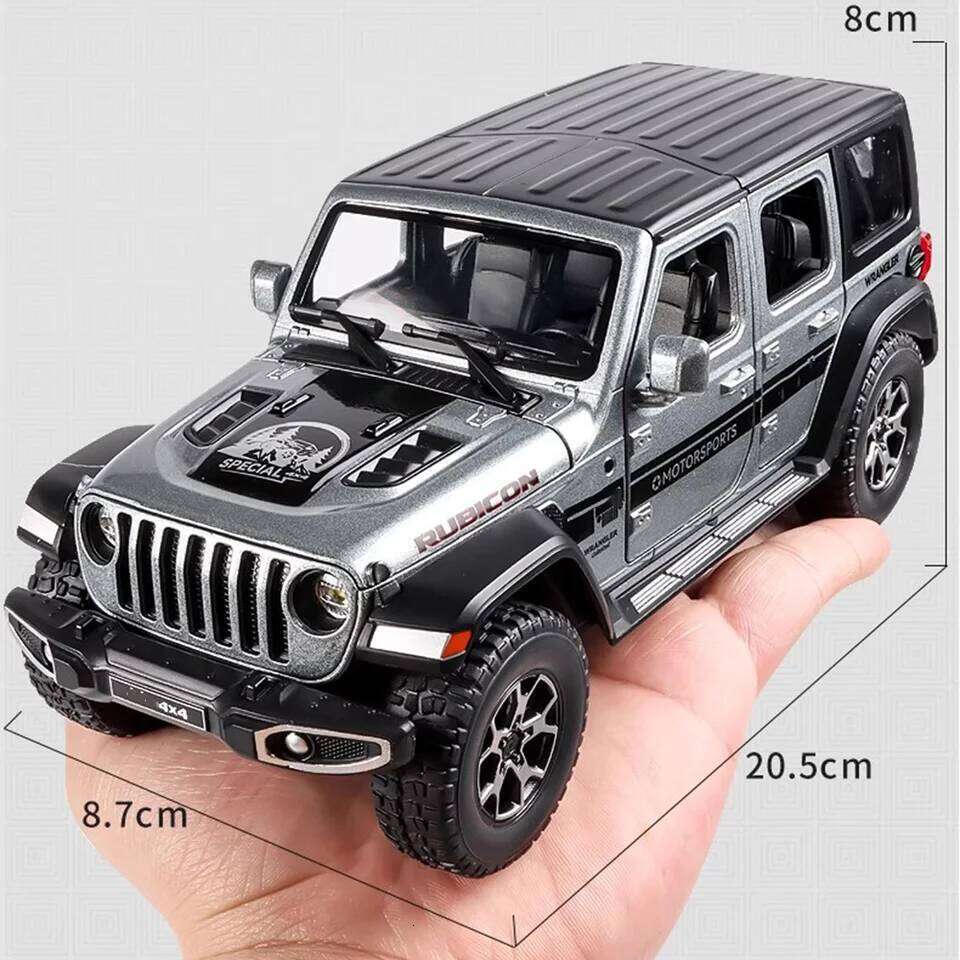 1:22 Wrangler Rubicon Suzuki Hustler Alloy Toys Diecast Model Car Doors Opened Sound Light Pull Back Vehice Friend Birthday Gift Z260307