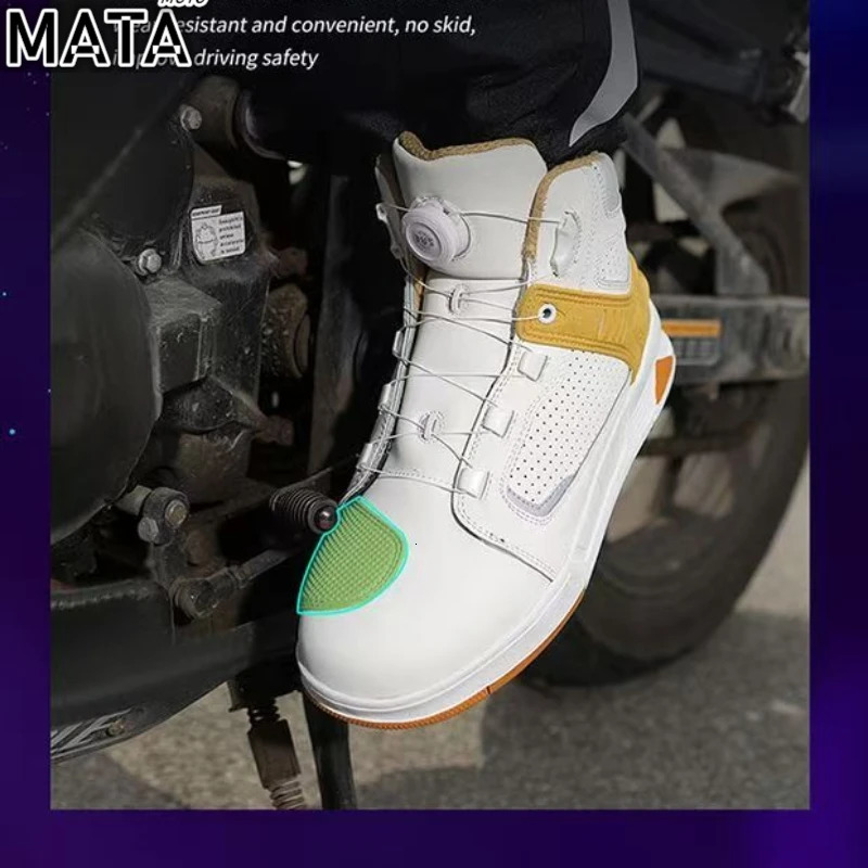 Motorcycle Boots Men Biker Shoes Moto Sneaker Microfiber Leather Adventure Motocross Antislip Equipment 260307