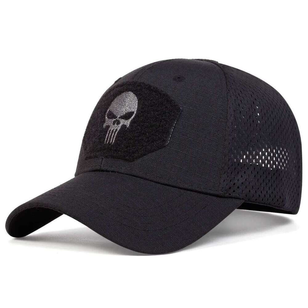 Camouflage baseball net cap, special forces tactical skull, sun shading magic tape, duckbill cap Y260304