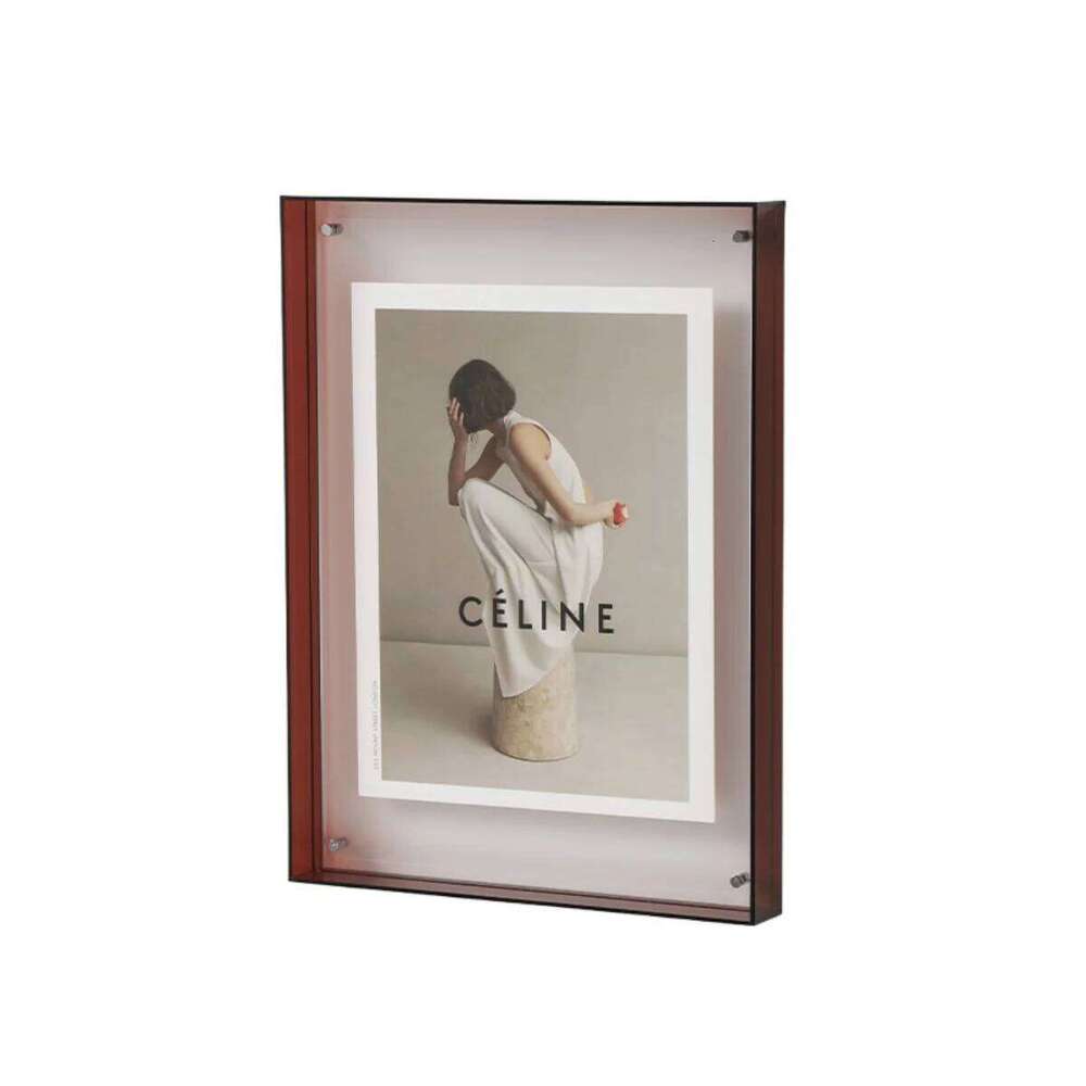 1pc Acrylic Photo Frame Plastic Rectangle Hollow Picture Frames Two Side Case Transparent Drawing Framework Home Decorations H260306
