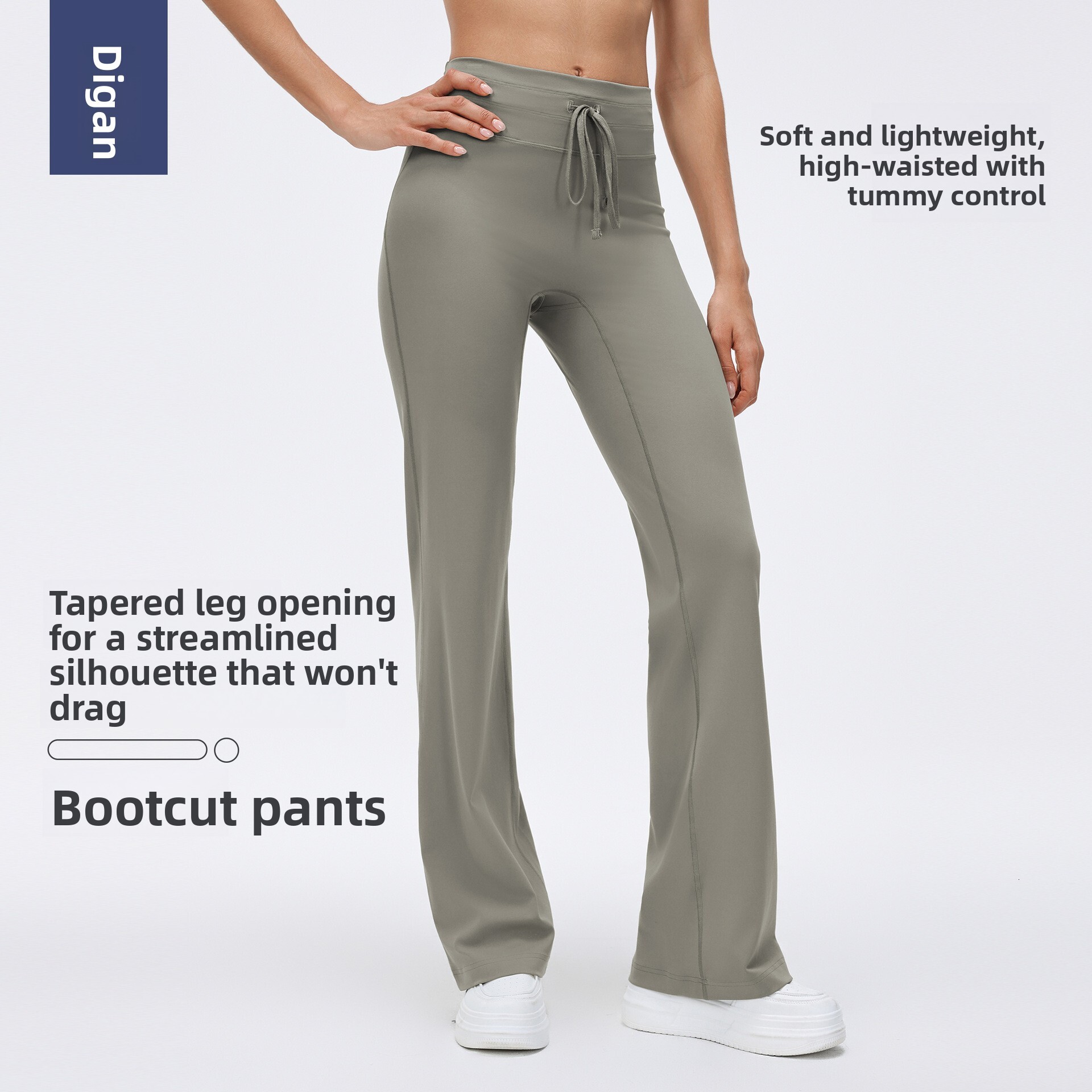 Waist Drawstring Flared Yoga for Women High Elastic Breathable Outdoor Professional Pilates Sports Fitness Pants