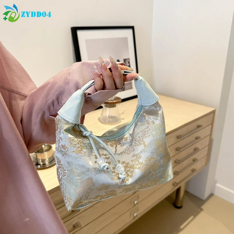 1PCS Chinese Style Fine Embroidery Ladies Handbags Crossbody Daily Party Tote Handbag Travel Makeup Bag For Women 260307