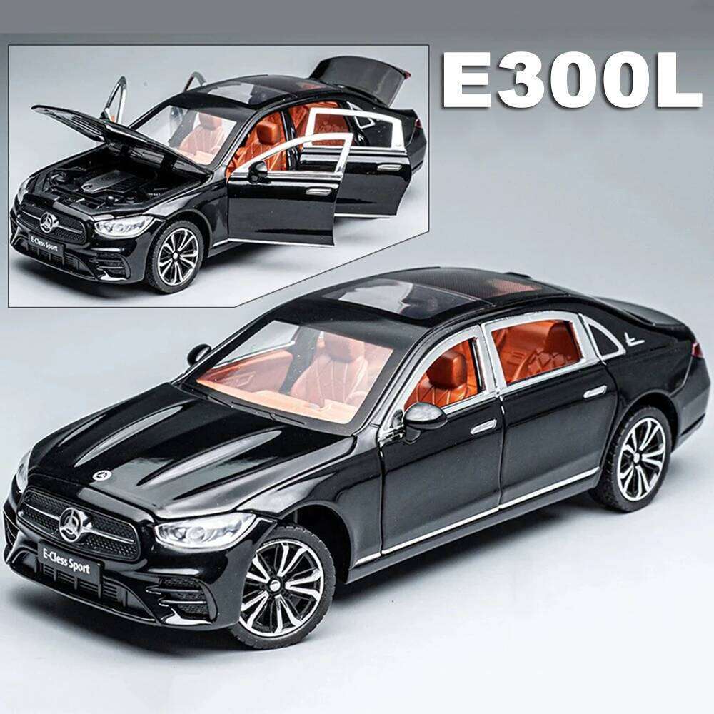 1:24 E-CLESS E300L Miniature Model W140 320 SEL Car Diecast Alloy Toys 6 Doors Opened Sound Light Pull Back Vehices Boy Birthday Z260306