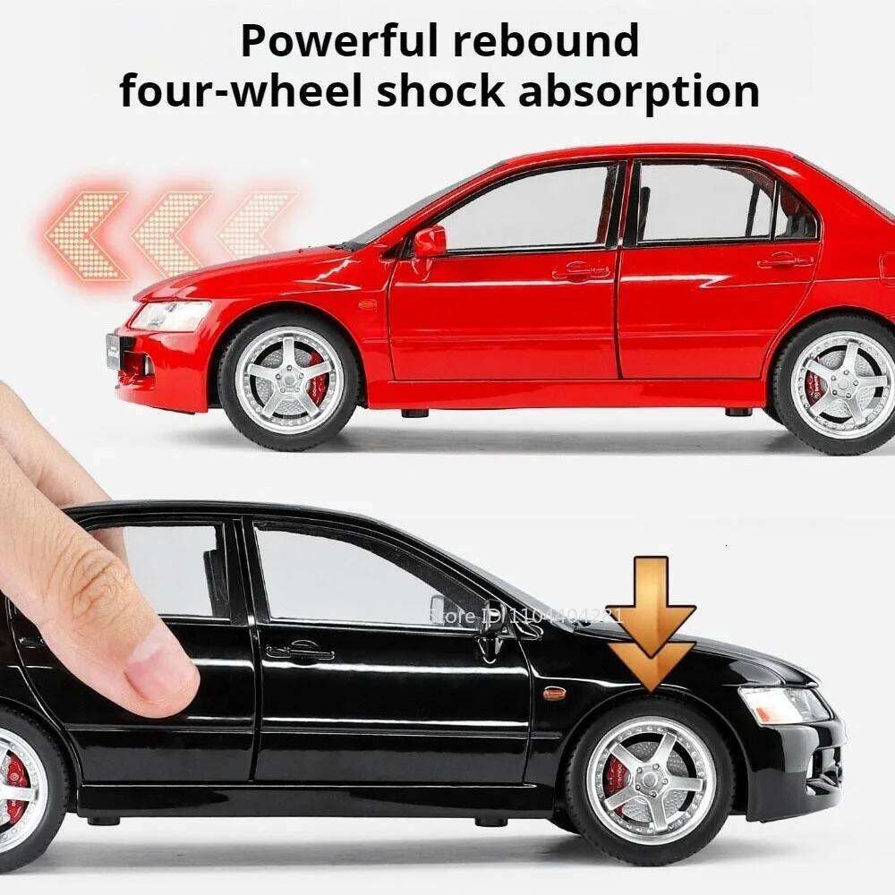 1:24 Lancer Evolution IX AE86 Miniature Toy Alloy Diecast Model Car Doors Opened Front Wheel Steering Vehice Home Decor Ornament Z260307