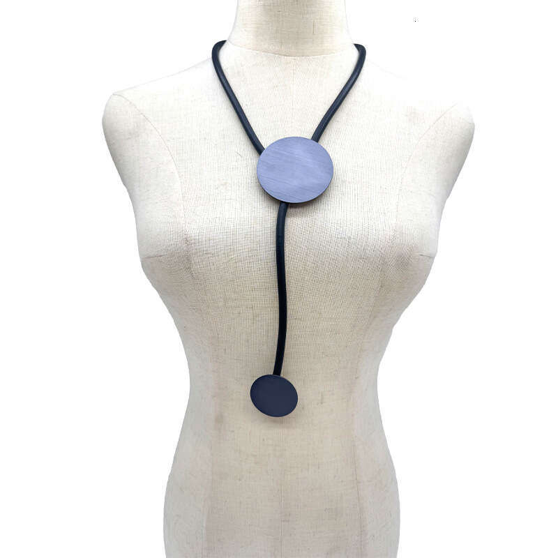 Cross-border jewelry, European and American style, round handmade rubber cord necklace, factory wholesale, cross-border preferred pendants