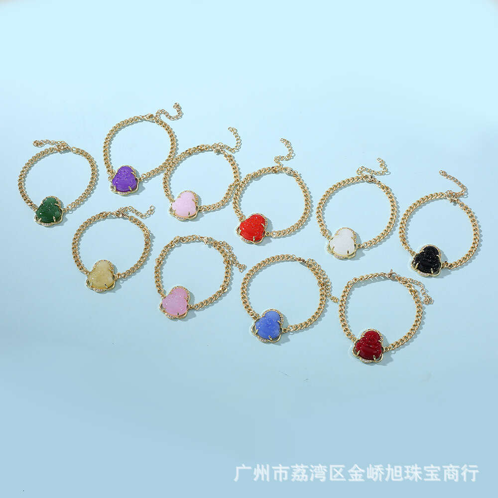 Stainless Steel Religious Maitreya Buddha Bracelet, Best-Selling in Europe America, High-Quality Personalized Cuban Chain for Men and Women, Wholesale