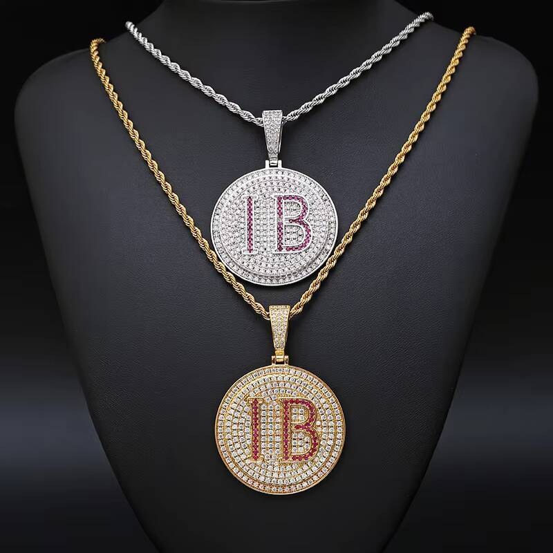 Hip-hop Mens Coin Moissanite Waterproof Luxury 18K Gold-plated Exquisite Jewelry 2026 Rapper 18K Gold-plated Necklace Wholesale
