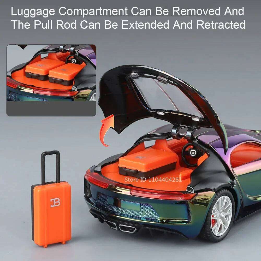 1:24 Alloy Diecast Atlantic Toys Sports Cars Models Doors Opened Vehicle Pull Back Light Music Miniature Car Kids Festival Gifts Z260306
