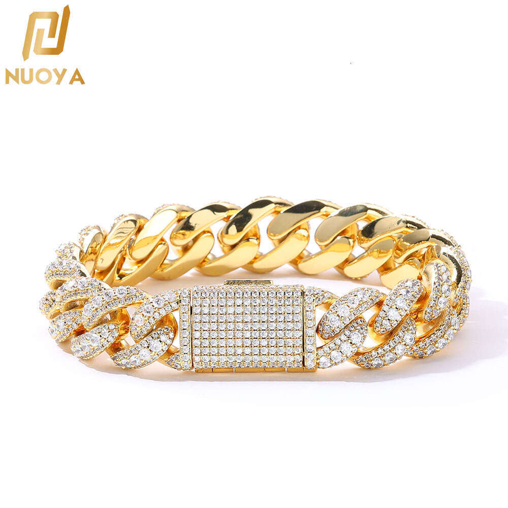 European and American cross-border hip-hop bubble Cuban chain zircon men's bracelet, high-quality full-diamond jewelry, trendy accessories wholes