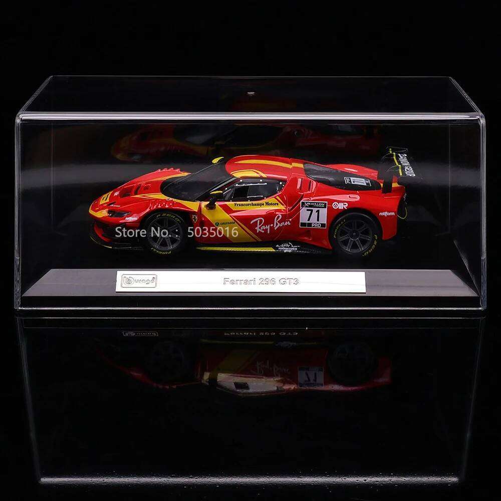 Bburago 1:43 Ferrari 296 gt3 2022 250 312p 812 488 racing simulation model alloy car toy male collection gift Z260307
