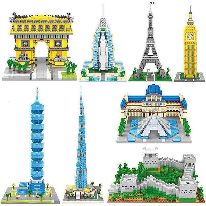 World Famous Architecture Building Mini Block Set Desktop Ornament Model Creative DIY Kids Educational Toys Holiday Gifts C260306