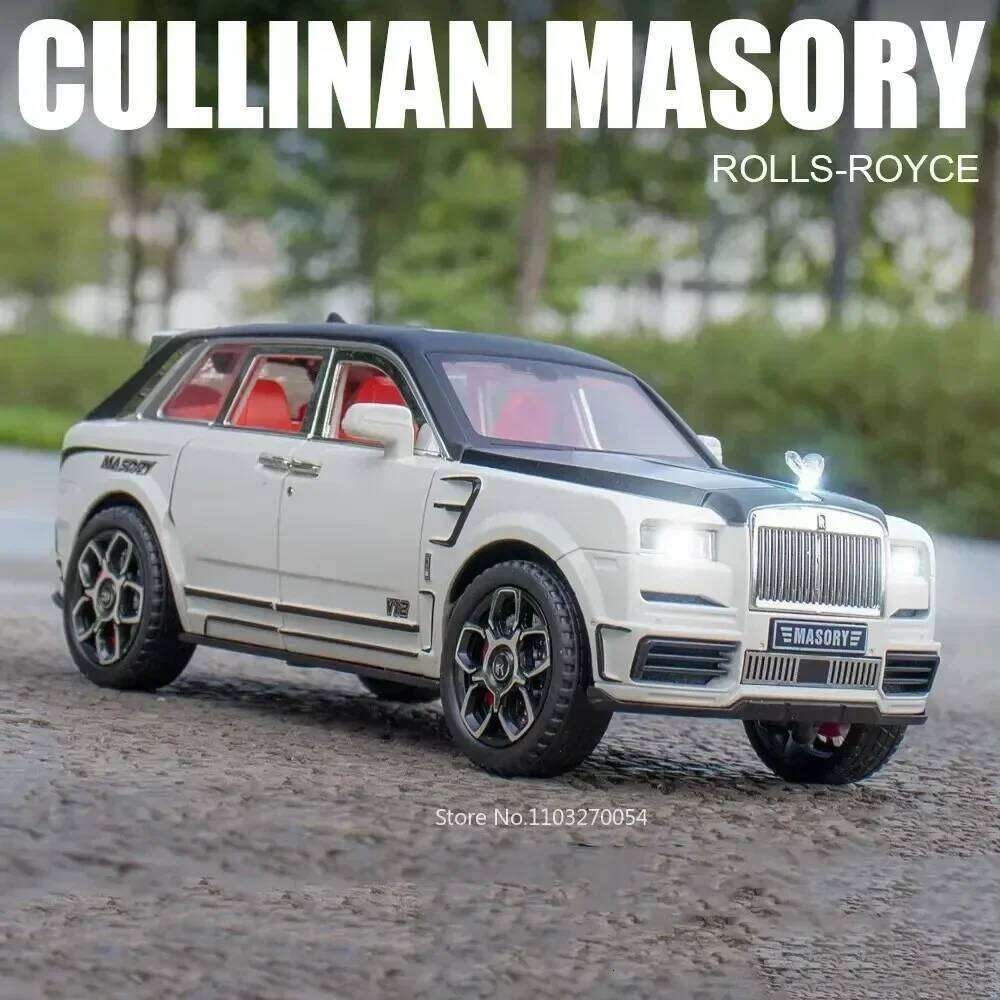 1:24 Rolls-Royce Cullinan Spectre Alloy Car Model Diecast Toy Doors Opened Sound Light Pull Back Miniature Vehices for Kid Gifts Z260306