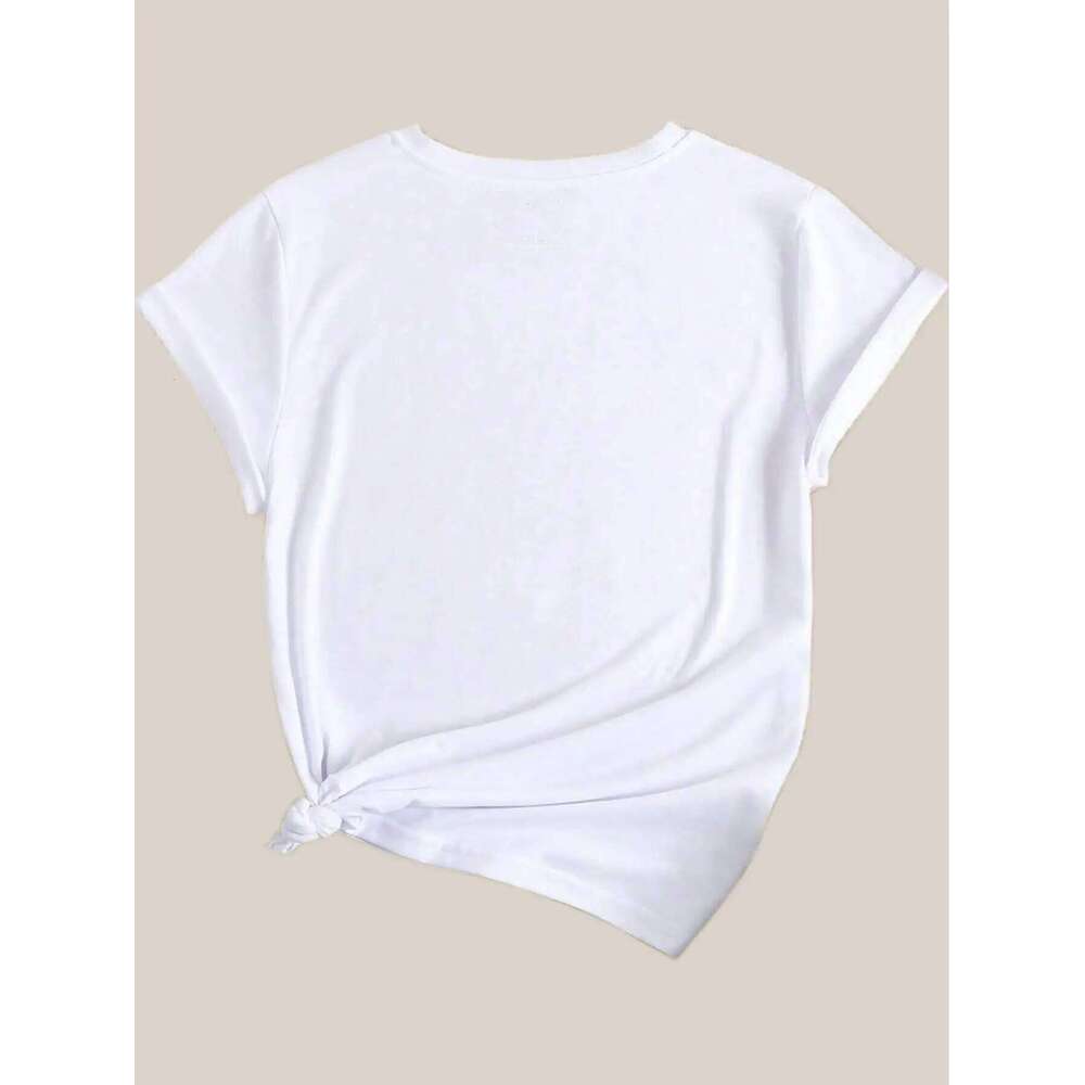 Women's Festive Graphic T-Shirt Casual Crew Neck Peace Love Holiday Design Winter Top for Various Occasions XJ260306 XJ260306