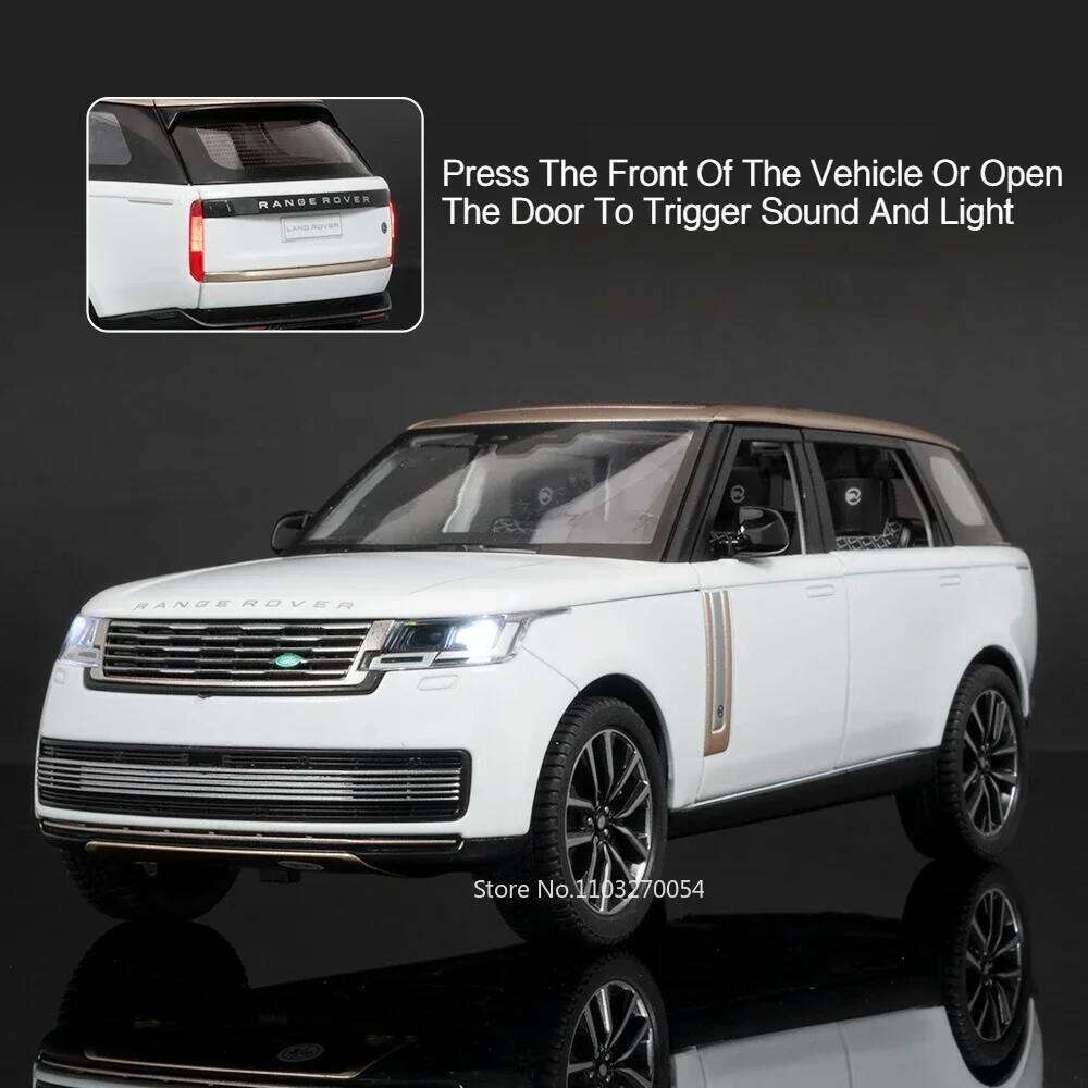 1:24 Land Range Rover Defender Alloy Model Cullinan Diecast Car Toys Doors Opened Sound Light Vehices Kids Christmas Gifts Z260307
