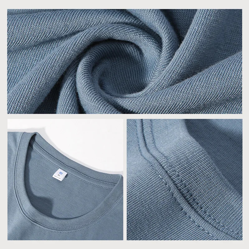 Cotton Longsleeved Tshirt Mens Solid Color Heavyweight Oneck Bottoming Shirt Spring Autumn Couple Casual Tops High Quality 260302