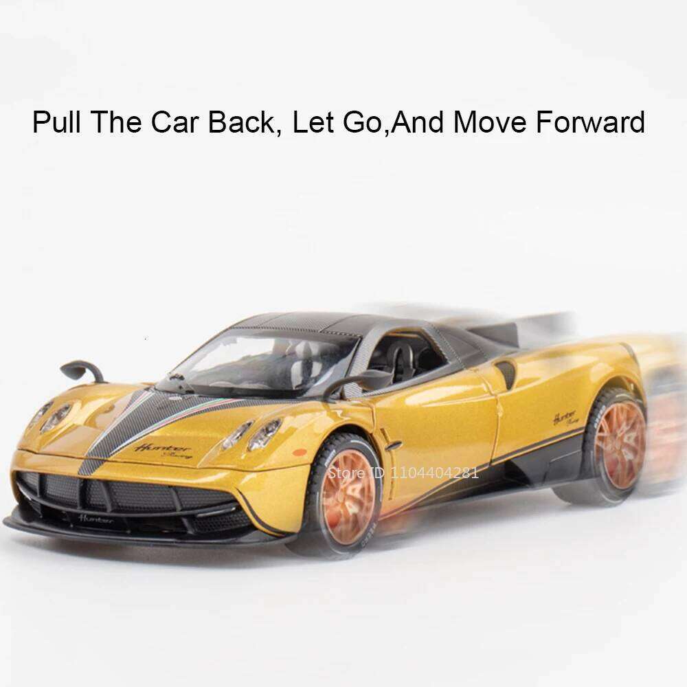1:22 Pagani Huayra Dinastia SL63 Model Toy Diecast Alloy Sports Car Doors Opened Sound Light Pull Back Vehice kids Holiday Gifts Z260307