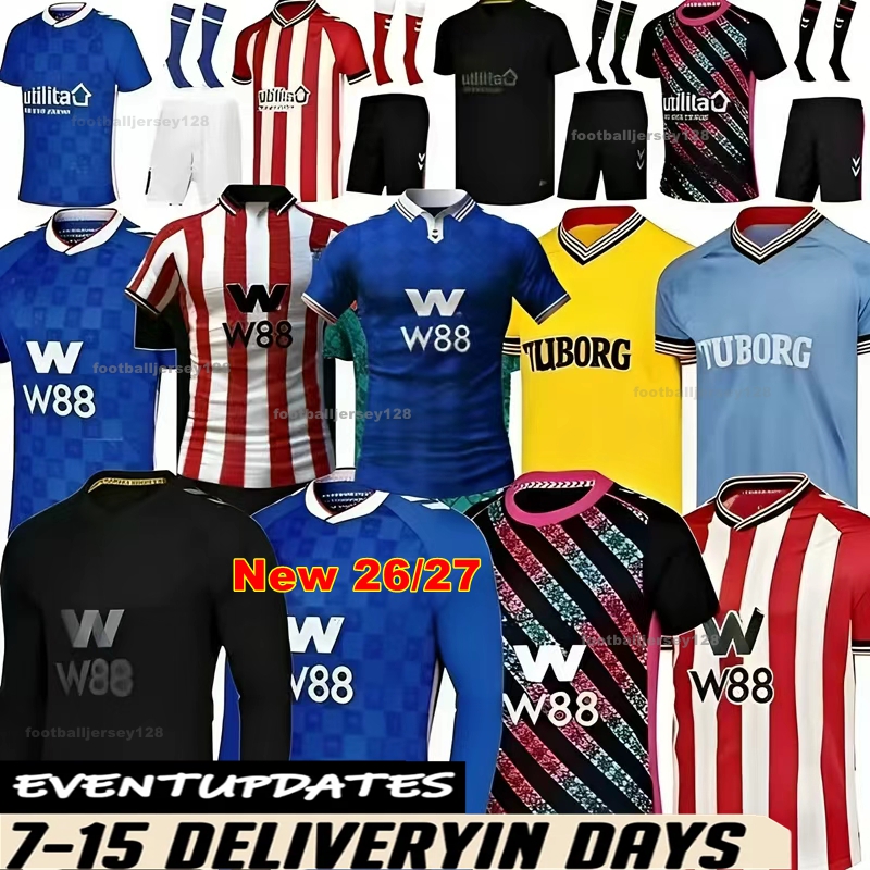 SUNDERLANDS 25 26 27 Home Away Football Soccer Jerseys STEWART SIMMS ROBERTS AMAD CLARKE DAJAKU EMBLETON EVANS O'NIEN 2026 Football Shirt men kids kit 3RD PRITCHARD